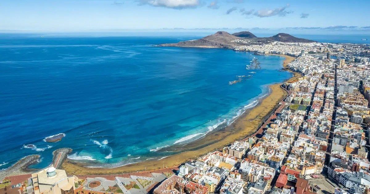 A coastal city seen from the air
